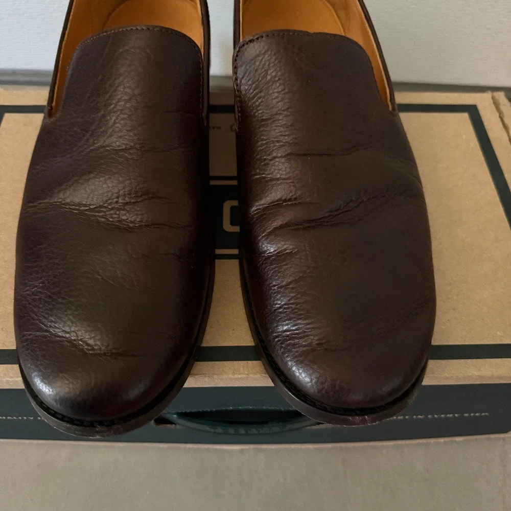 Tecovas The Monterrey Mens 12D Hickory Bison Leather Loafers Slip On Shoes